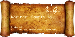 Kazinczi Gabriella névjegykártya